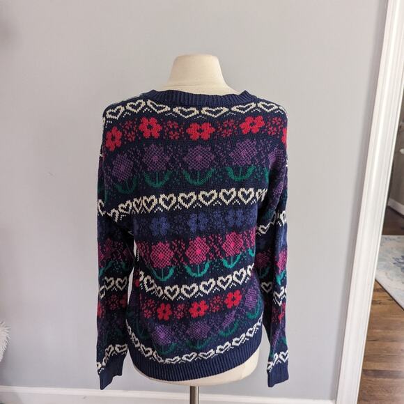 Vintage Women's Heart Cardigan and Heart Buttons Small Oversized 1980s - Picture 7 of 7